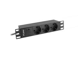 LANBERG 10 PDU-Steckdosenleiste 1U 3x Schuko 2m 16A sw