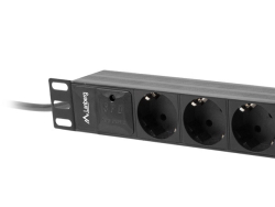 LANBERG 10 PDU-Steckdosenleiste 1U 3x Schuko 2m 16A sw