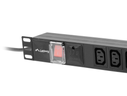 LANBERG 19 PDU-Steckdosenleiste 1U 10xIEC C13 C14 2,0m 10A