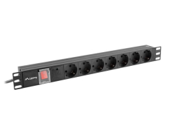 LANBERG 19 PDU-Steckdosenleiste 1U 7xSchuko C14 2,0m 16A sw