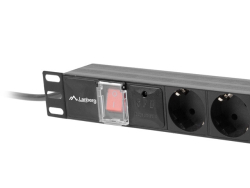 LANBERG 19 PDU-Steckdosenleiste 1U 7xSchuko C14 2,0m 16A sw