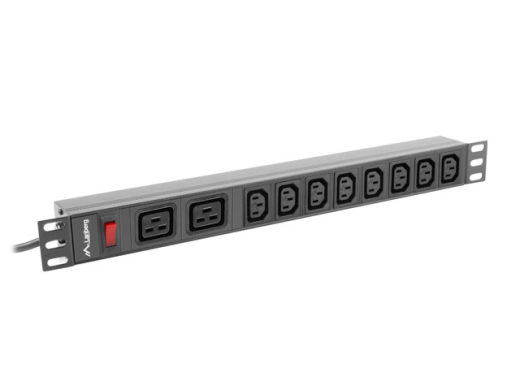 LANBERG 19 PDU-Steckdosenleiste 1U 2xC19 8xIEC C13,C20 16A