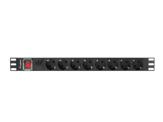LANBERG 19 PDU-Steckdosenleiste 1U 8xSchuko 2,0m 16A sw