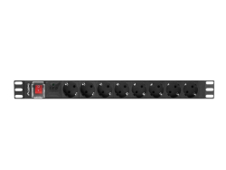 LANBERG 19 PDU-Steckdosenleiste 1U 8xSchuko 2,0m 16A sw