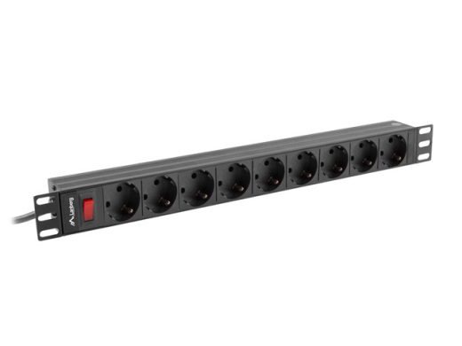 LANBERG 19 PDU-Steckdosenleiste 1U 9xSchuko 3,0m 16A sw