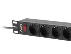 LANBERG 19 PDU-Steckdosenleiste 1U 9xSchuko 3,0m 16A sw