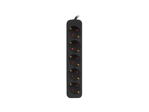 LANBERG Steckdosenleiste 1,5m 5x Schuko, Kupfer schwarz