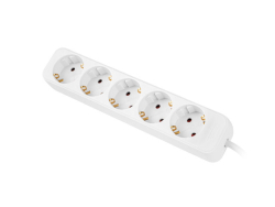 LANBERG Steckdosenleiste 3m 5x Schuko, Kupfer weiß