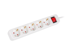 LANBERG Steckdosenleiste 3m 5x Schuko mit Schalter...