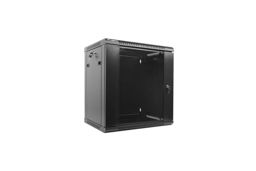 LANBERG 19 12U 600x450 Wandgehäuse Glastür (FlatPack) sw