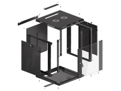 LANBERG 19 12U 600x600 Wandgehäuse Glastür V2 (FlatPack) sw