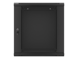 LANBERG 19 12U 600x600 Wandgehäuse Glastür V2 (FlatPack) sw