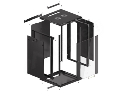 LANBERG 19 18U 600x600 Wandgehäuse Glastür V2 (FlatPack) sw