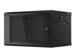 LANBERG 19 6U 600x450 Wandgehäuse Glastür V2(FlatPack) sw