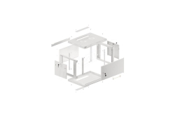 LANBERG 19 6U 600x450 Wandgehäuse Metalltür (FlatPack) gr