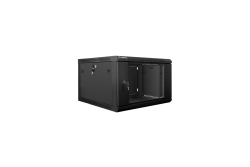 LANBERG 19 6U 600x600 Wandgehäuse Glastür V2 (FlatPack) sw