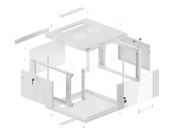 LANBERG 19 6U 600x600 Wandgehäuse Glastür V2 (FlatPack) gr