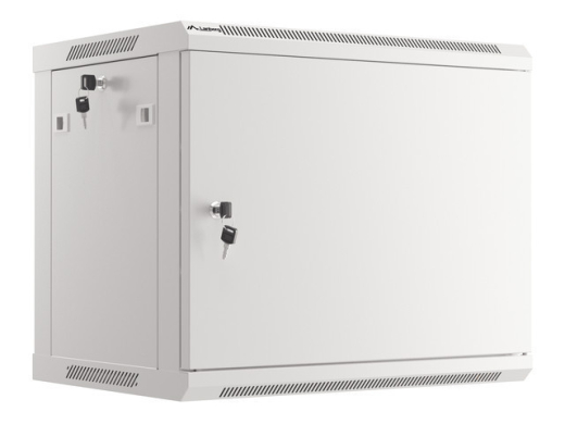 LANBERG 19 9U 600x450 Wandgeh. Metalltür (FlatPack) grau