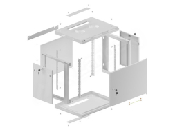 LANBERG 19 9U 600x450 Wandgeh. Metalltür (FlatPack) grau