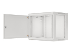 LANBERG 19 9U 600x450 Wandgeh. Metalltür (FlatPack) grau