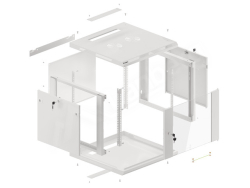 LANBERG 19 9U 600x600 Wandgehäuse Glastür V2 (FlatPack) gr