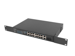 LANBERG Switch 16-Port PoE+/2x1Gb/1xSFP 10/19 unmanag. 150W