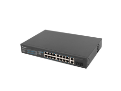 LANBERG Switch 16-Port PoE+/2x1Gb/1xSFP 10/19 unmanag. 150W
