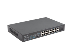 LANBERG Switch 16-Port PoE+/2x1Gb/1xSFP 10/19 unmanag. 150W