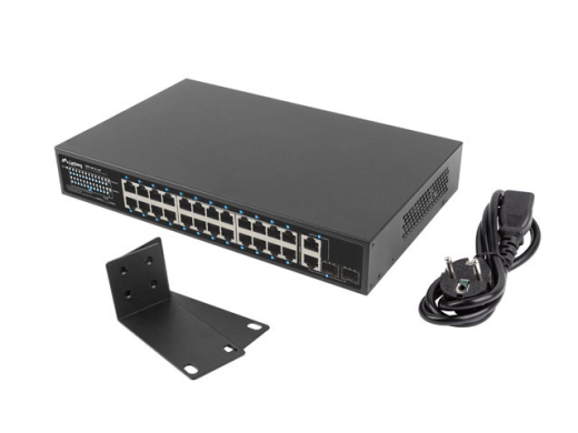 LANBERG Switch 24-Port 100MB PoE+/2x Combo Rack 19 250W