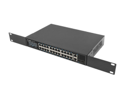 LANBERG Switch 24-Port 100MB PoE+/2x Combo Rack 19 360W V2