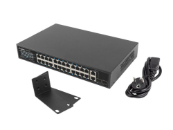 LANBERG Switch 24-Port 100MB PoE+/2x Combo Rack 19 360W V2