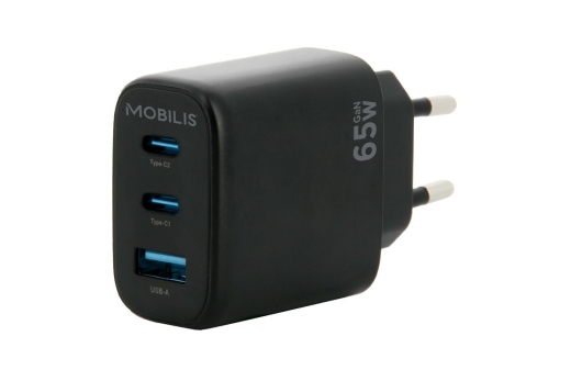 Mobilis Wall Charger 65W - 2USB C + 1USB A - GaN