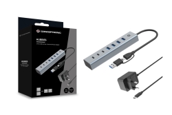 CONCEPTRONIC 7-Port Hub USB-A3.0/-C Adap.->4xA3.0+m.Netz. gr
