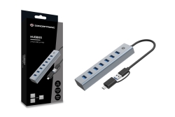 CONCEPTRONIC 7-Port Hub USB-A3.0/-C Adap.->7xA3.0 o.Netz. gr