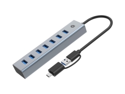 CONCEPTRONIC 7-Port Hub USB-A3.0/-C Adap.->7xA3.0...