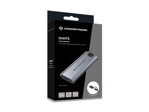 CONCEPTRONIC SSD Gehäuse M-Key M.2->M/B+M-Key/USB-C3.2 gr