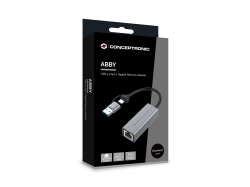 CONCEPTRONIC Adapter USB-C/-A3.0->GbE 5Gbs 0.18m gr