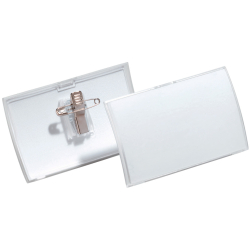 Namensschild CLICK FOLD mit Kombiklemme - 54 x 90 mm,...