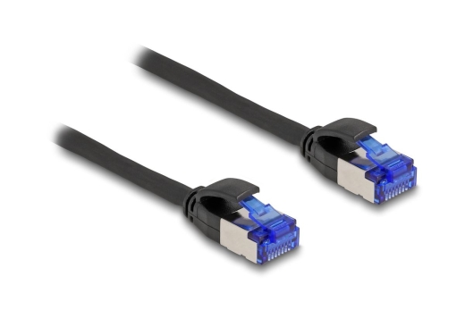 DELOCK RJ45 Netzwerkkabel Cat.6A S/FTP Slim 1m schwarz