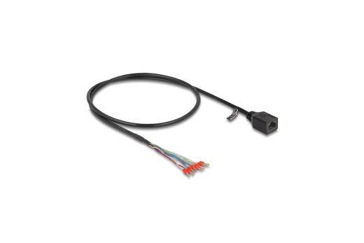 DELOCK Kabel RJ45 Buchse zu Aderendhülsen Cat.5e 50cm schw.