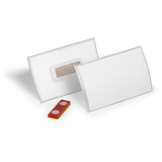 Namensschild Magnet - 90 x 54 mm, Kunststoff, transparent, 10 Stück