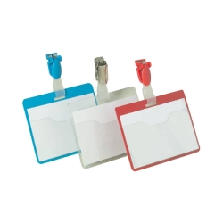 Namensschild mit drehbarem Clip, transparent, 90 x 60 mm,...