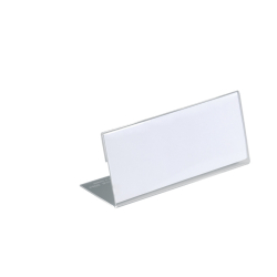 Tischaufsteller in L-Form, Schild weiß, 150 x 64...