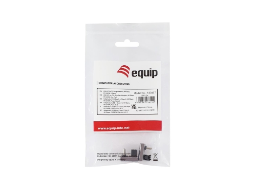 Equip Adapter USB-C->USB-C 180° 40Gbps PD 240W 2Stk