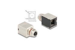DELOCK M12 Adapter X-kodiert 8 Pin Buchse RJ45 Buchse Cat6A