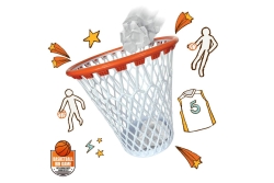Mad Monkey - Mülleimer in Form eines Basketballnetzes