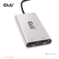 Club3D Adapter Thunderbolt 3 > 2x DP 1.2 4K@60Hz aktiv St/Bu retail