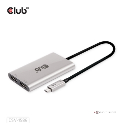 Club3D Adapter Thunderbolt 3 > 2x DP 1.2 4K@60Hz aktiv St/Bu retail