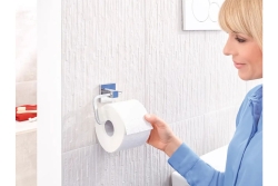 tesa Deluxxe Toilettenrollenhalter ohne Deckel silber