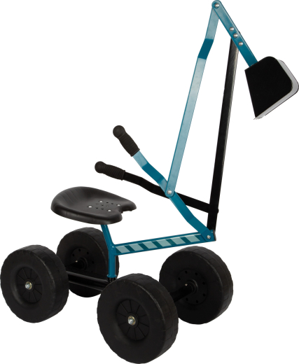 Bagger mit Rädern blau